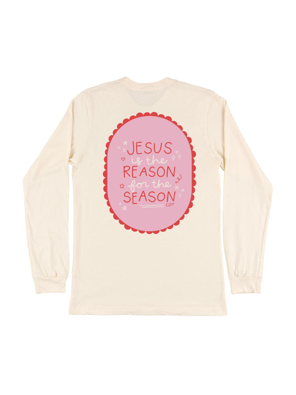 Jesus is the Reason Christmas Long-Sleeve Tee - Ivory, 4 of 5