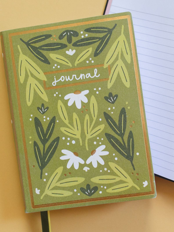 Green Floral 5×7 Lined Softcover Book Journal, 2 of 6