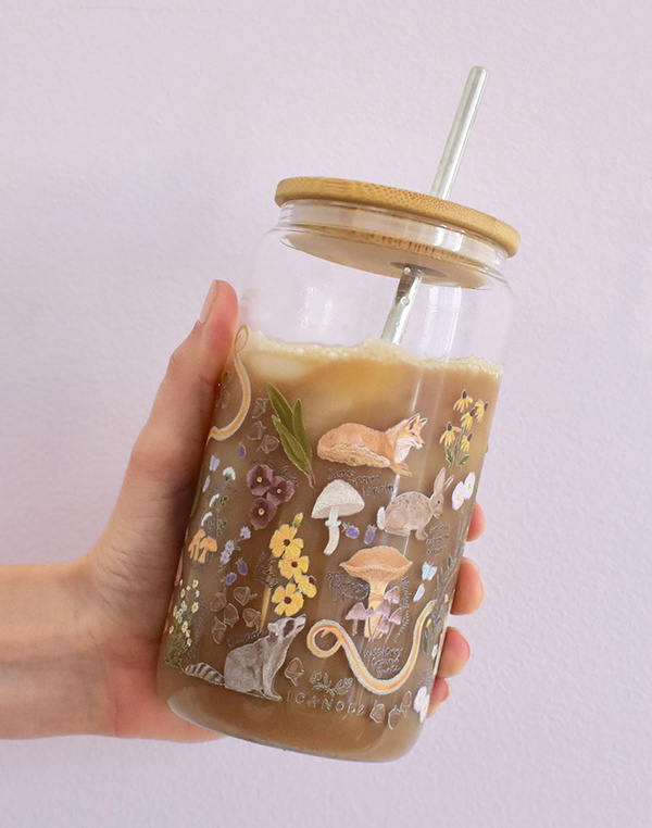 Flora & Fauna Glass Can, 2 of 4
