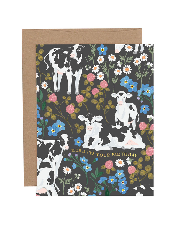 Herd It's Your Birthday Cow Greeting Card, 4 of 4