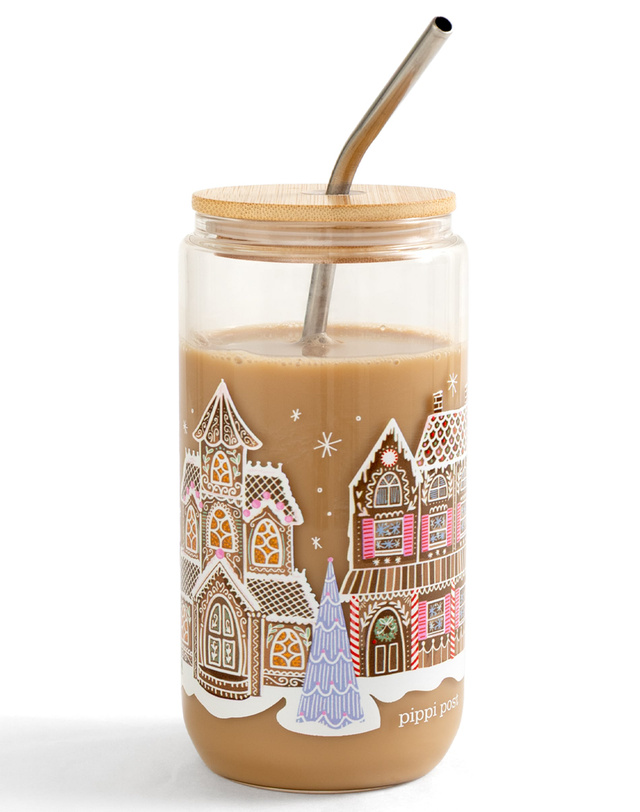 Gingerbread Village Christmas Glass Can, 4 of 5