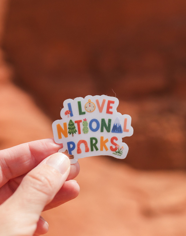 I Love National Parks Clear Decal Sticker, 1 of 3