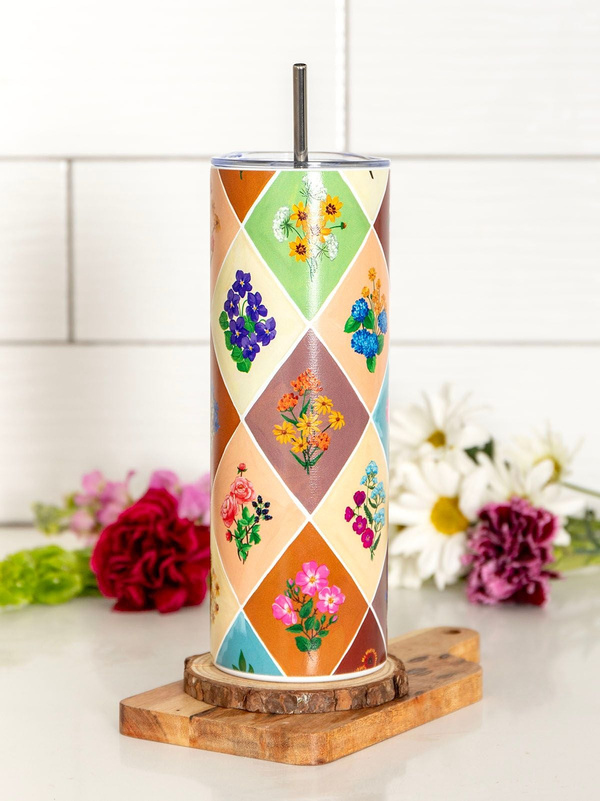 Vintage Blooms Floral 20oz Stainless Steel Skinny Tumbler, 1 of 3