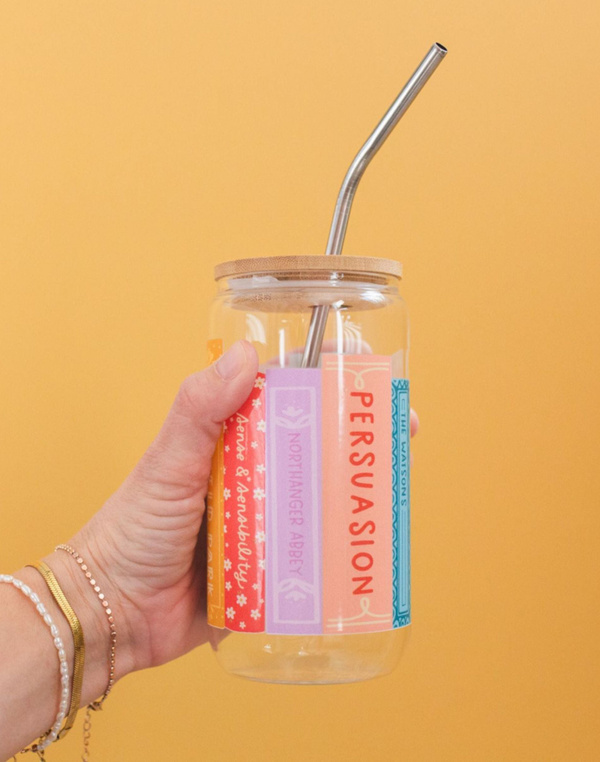 Jane Austen Books Glass Can, 1 of 5
