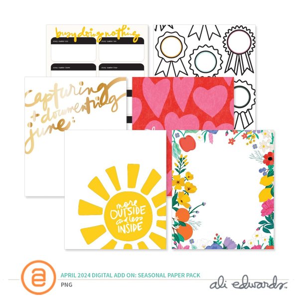 Digital 6×8 Seasonal Paper Pack #2 - Summer, 1 of 1
