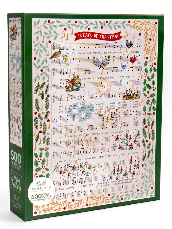 12 Days of Christmas Music - 500 Piece Jigsaw Puzzle, 1 of 6