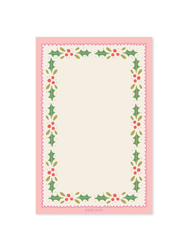 Holly Border Christmas 4×6 Notepad, 2 of 2