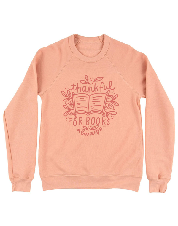 Thankful for Books Sweatshirt - Peach, 3 of 3
