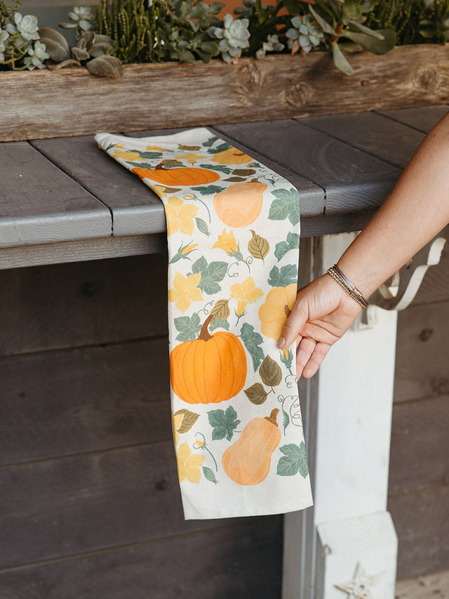 Pumpkin Patch Fall Tea Towel, 3 of 6