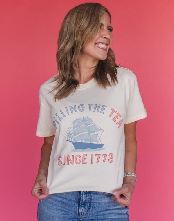 Spilling The Tea Tee - Ivory, 1 of 4