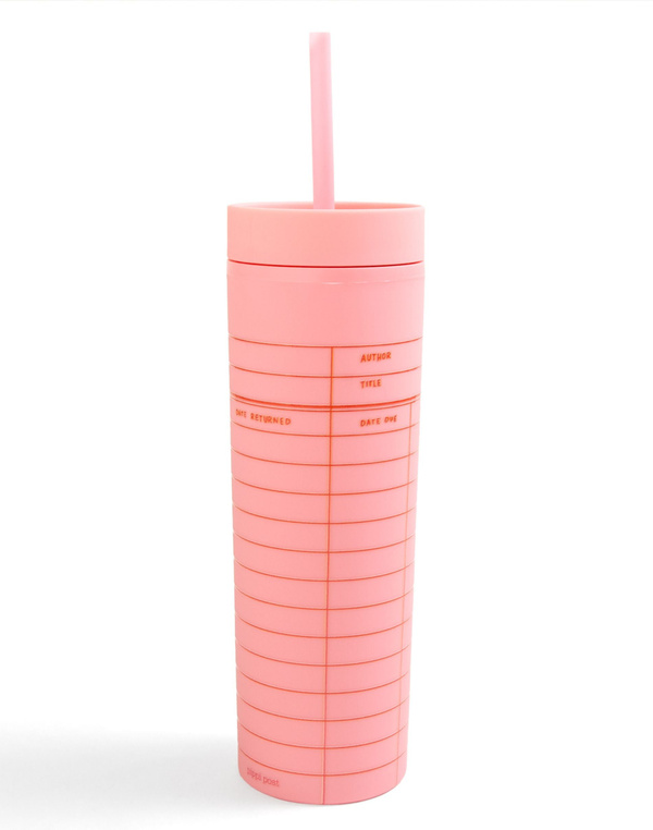 Library Card 16oz Skinny Acrylic Tumbler - Pink, 2 of 3
