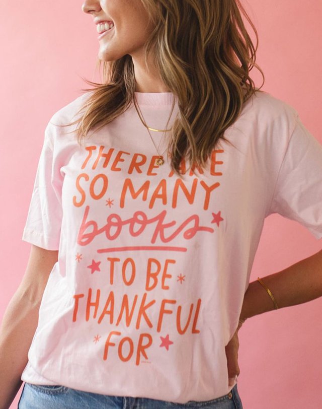 So Many Books To Be Thankful For Tee - Blossom, 1 of 3