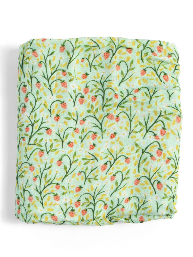Strawberry Meadow Baby Swaddle, 3 of 5
