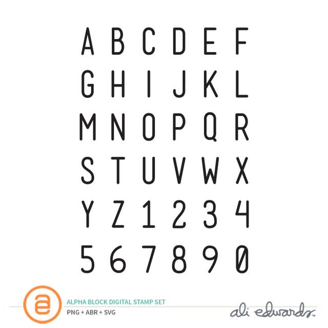 Alpha Wooden Block Digital Stamp Set, 1 of 1