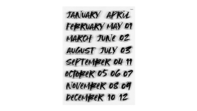 Months & Numbers 6×8 Stamp Set, 1 of 2