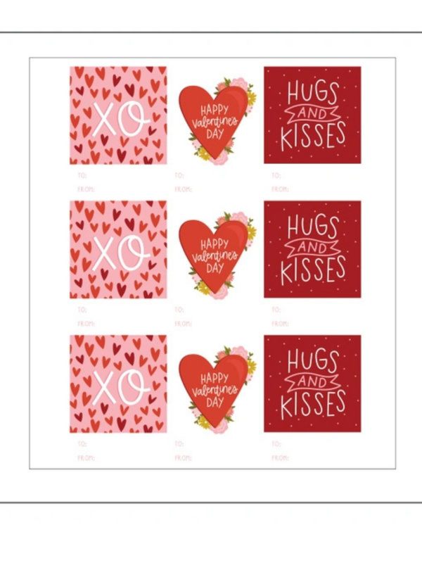 Digital Valentine Cards - Hugs and Kisses, 1 of 1