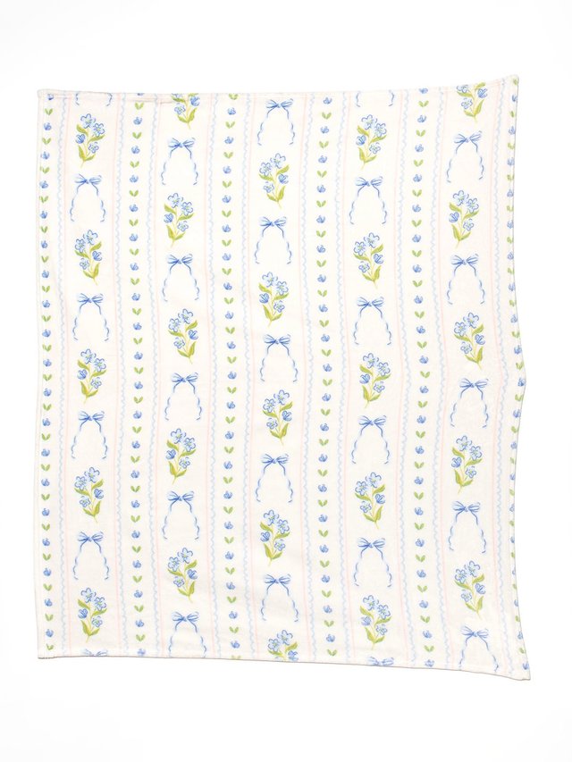 Blue Floral & Coquette Bows Fleece Throw Blanket, 6 of 6