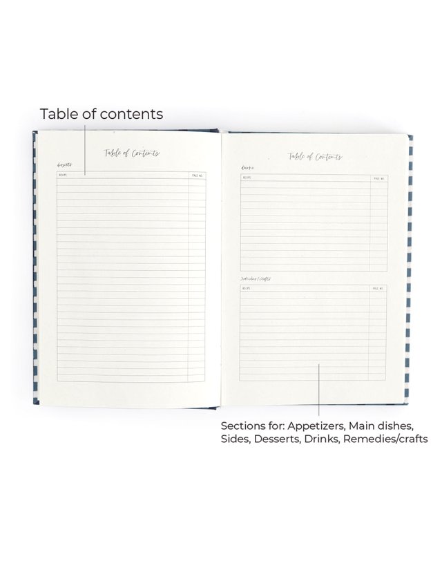 Navy Gingham Heirloom Recipe Book, 7 of 14