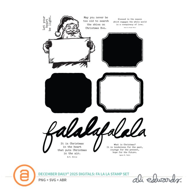 December Daily® 2025 Digital 6×8 Fa La La Stamp Set, 1 of 1