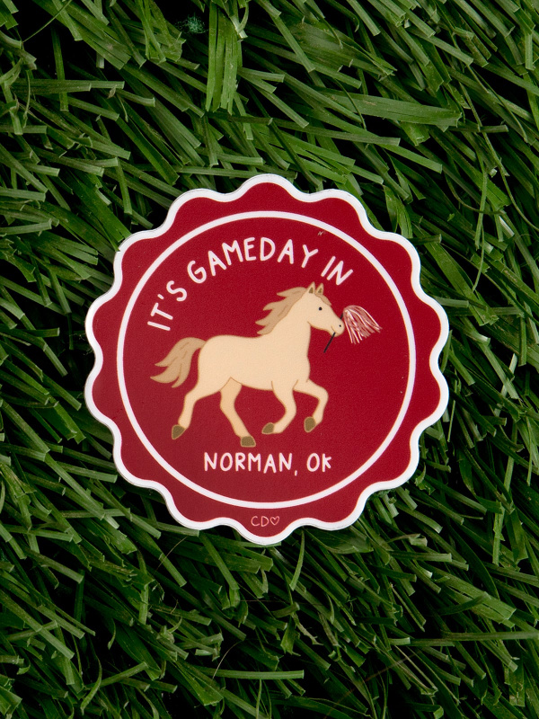 Norman Football Game Day Mascot Decal Sticker, 1 of 4