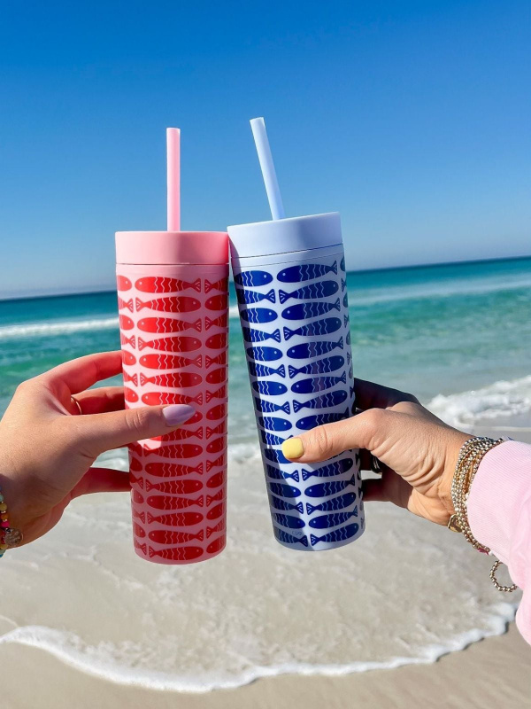 Coastal Fishy 16oz Acrylic Tumbler - Blue, 2 of 5