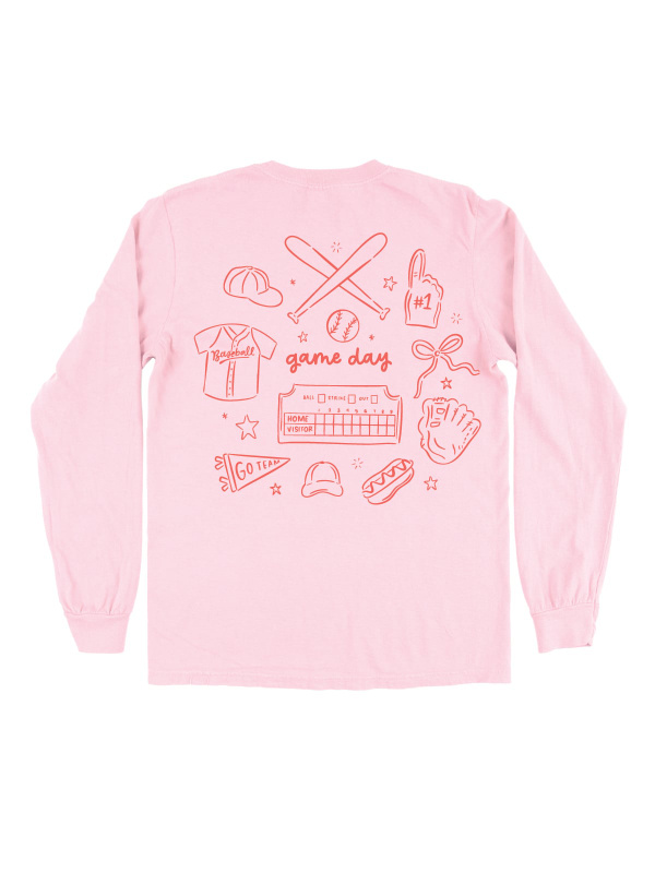Baseball Game Day Long-Sleeve Tee - Blossom, 4 of 4