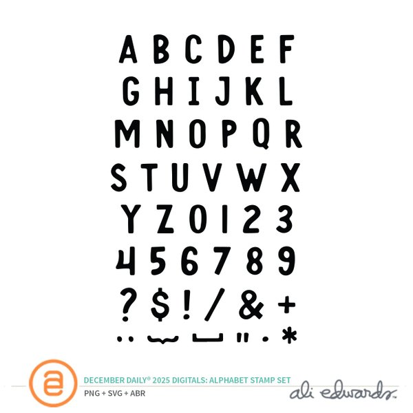 December Daily® 2025 Digital 4×6 Alphabet Stamp Set	, 1 of 1