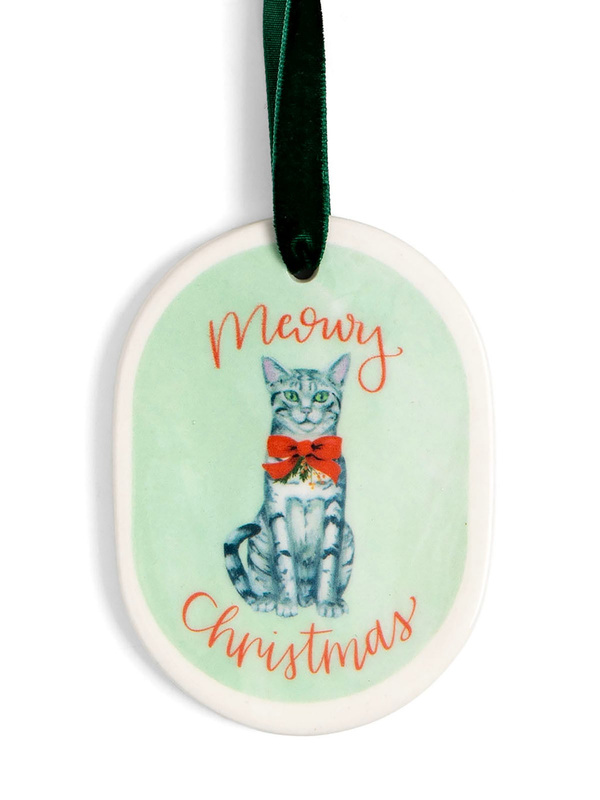 Meowy Christmas Cat Holiday Ornament, 1 of 2