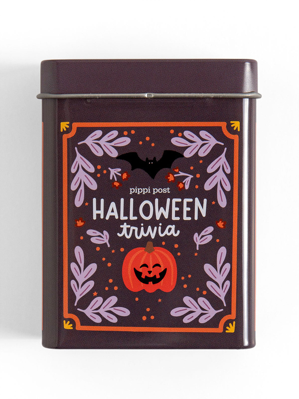 Halloween Trivia Game - Deck of Cards + Storage Tin, 1 of 4