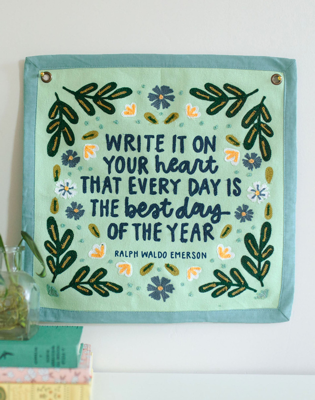 Best Day of the Year Embroidered Canvas Banner, 1 of 4