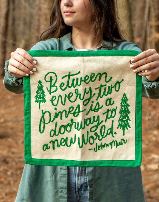 Pines Embroidered Canvas Banner, 1 of 7