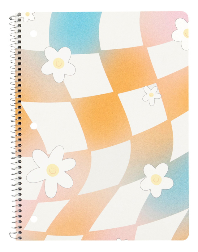 Wavy Daisy Checkerboard Spiral Notebook, 1 of 2