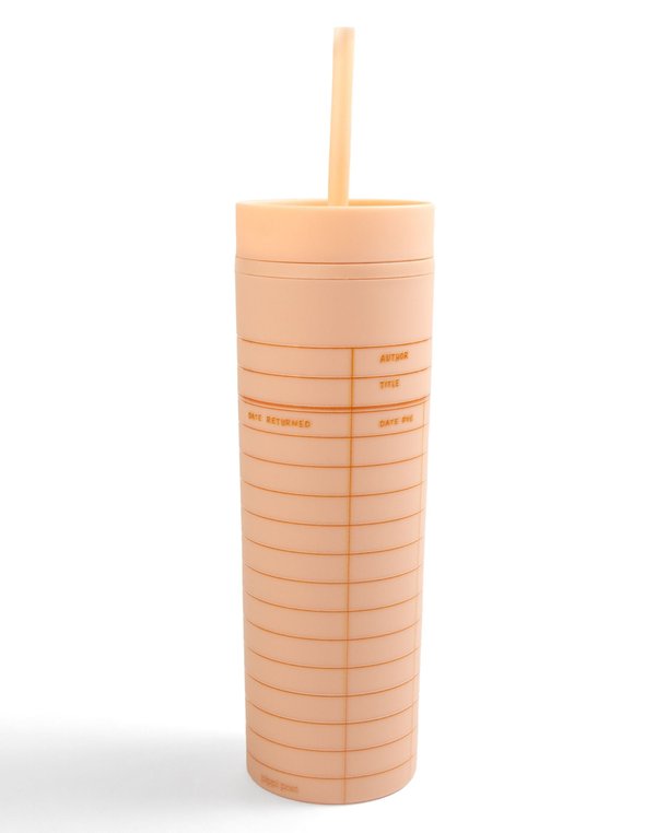 Library Card 16oz Skinny Acrylic Tumbler - Peach, 2 of 3