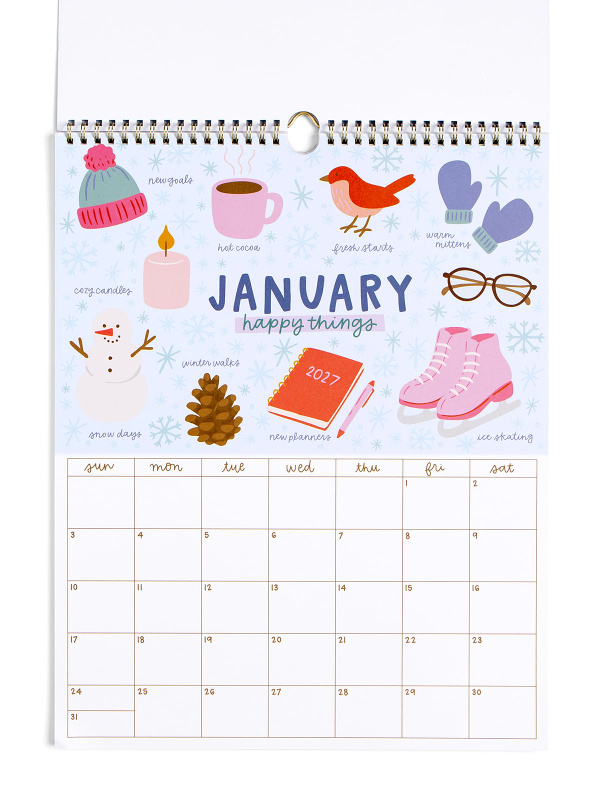 Year of Happy 2027 Spiral Hanging Wall Calendar, 8 of 10