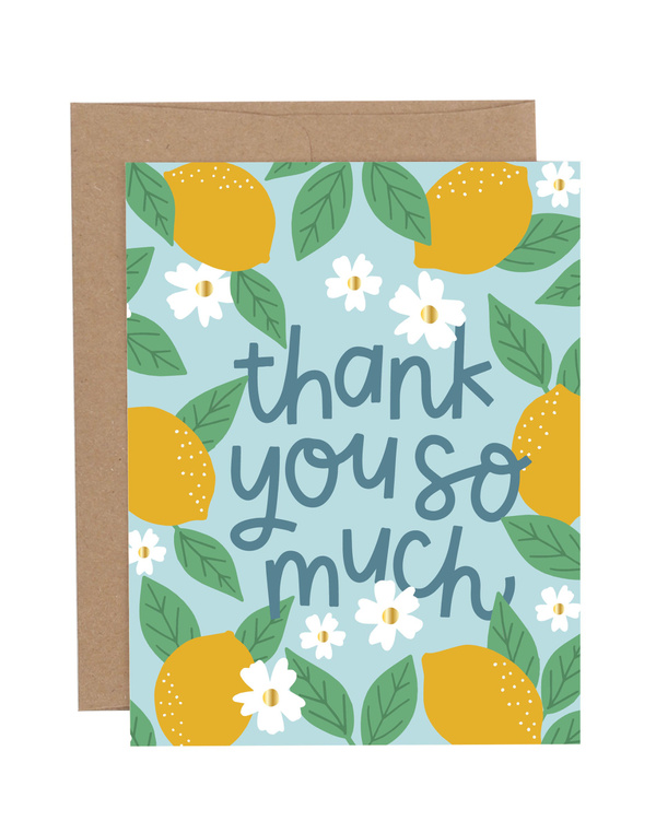 Thank You So Much Lemons Greeting Card, 1 of 1