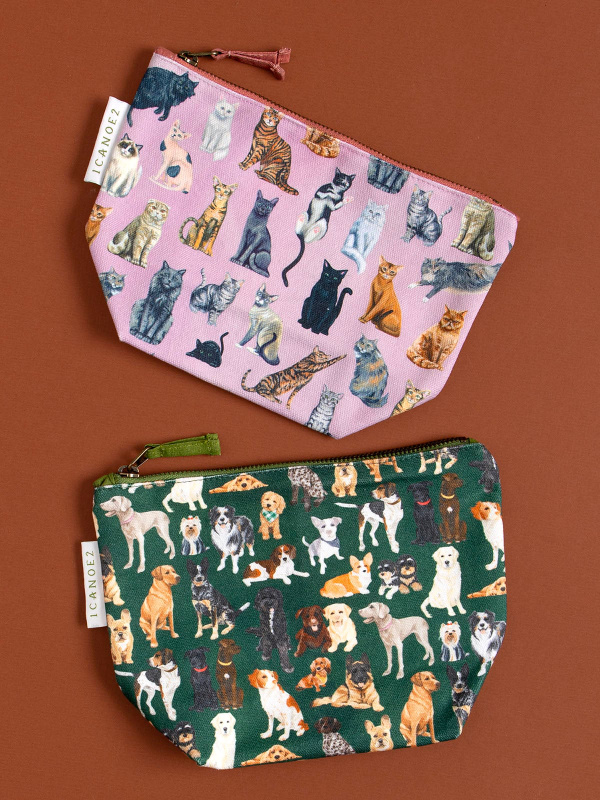 Feline Friends Cats Canvas Pouch – Zippered Organizer, 3 of 3