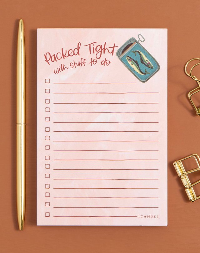 Packed Tight Sardines 4×6 To Do Notepad, 2 of 2