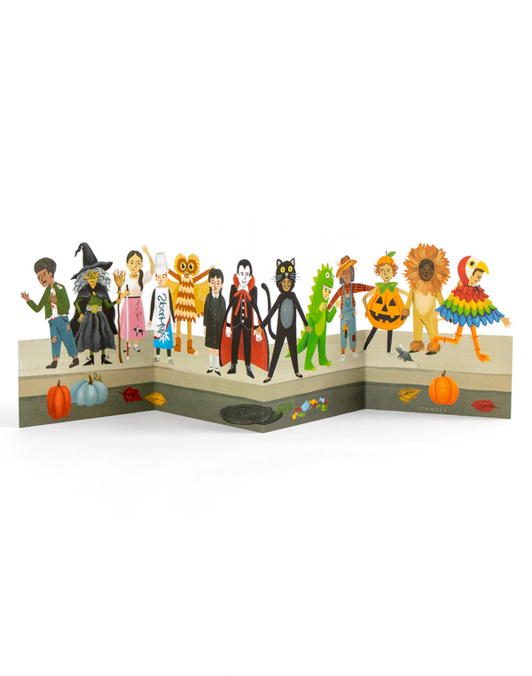 Trick-Or-Treaters Halloween Accordion Greeting Card, 1 of 2