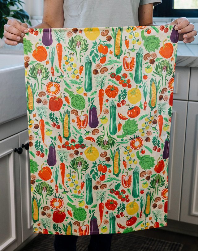 Vegetable Farmers Market Tea Towel, 2 of 8