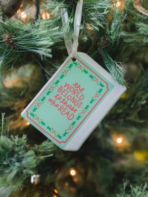 The World Belongs To Those Who Read Christmas Book Ornament, 1 of 4