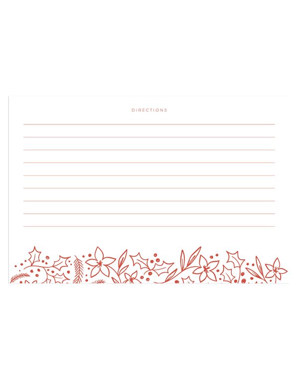 Holiday Floral Recipe Cards - Set of 50, 2 of 3