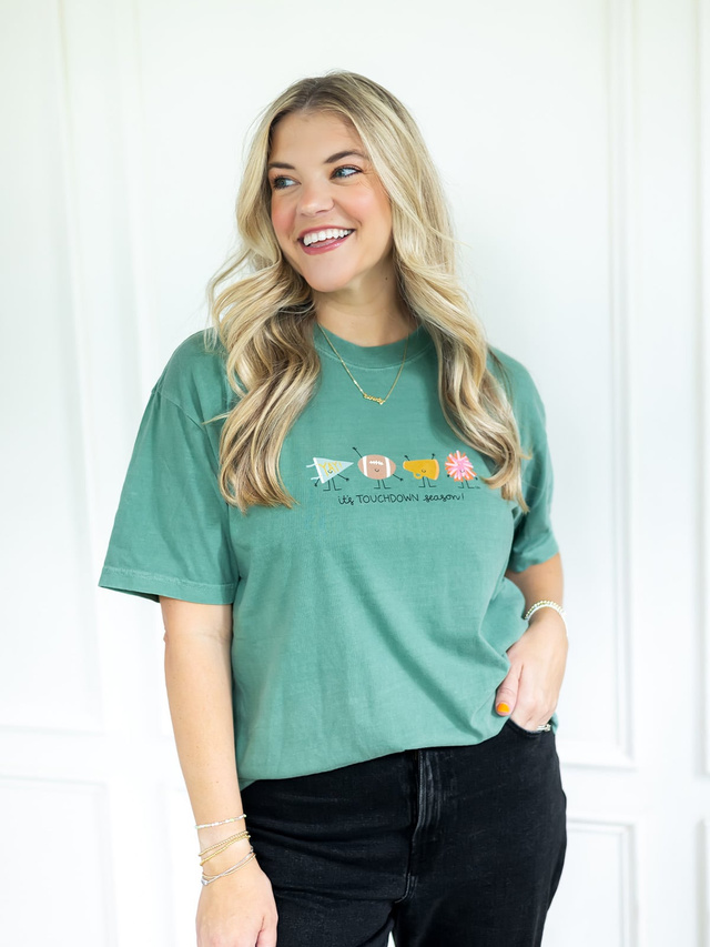 Touchdown Season Football Tee - Light Green, 2 of 5