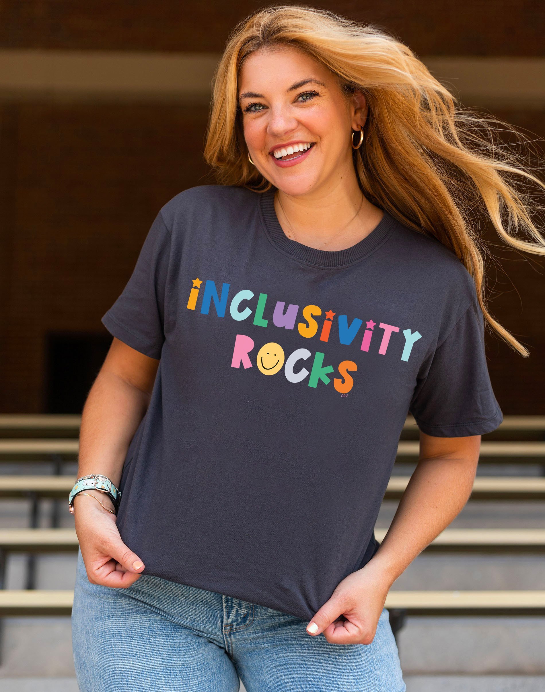 Inclusivity Rocks Tee - Pepper - Callie Danielle Shop