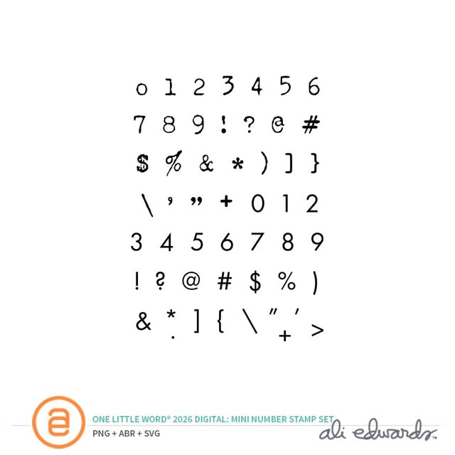 One Little Word® 2026 3×4 Mini Numbers Digital Stamp Set, 1 of 1