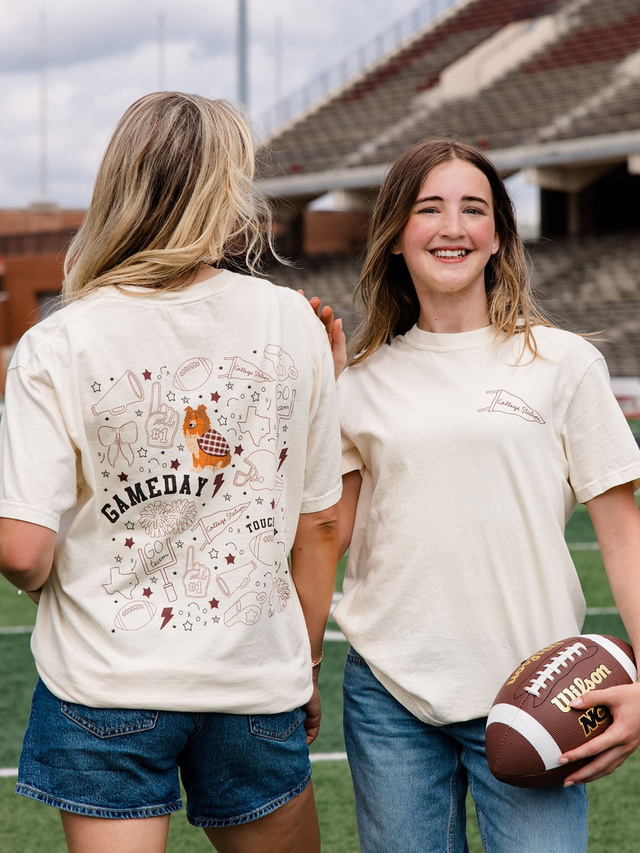 College Station Football Game Day Tee - Ivory, 3 of 6