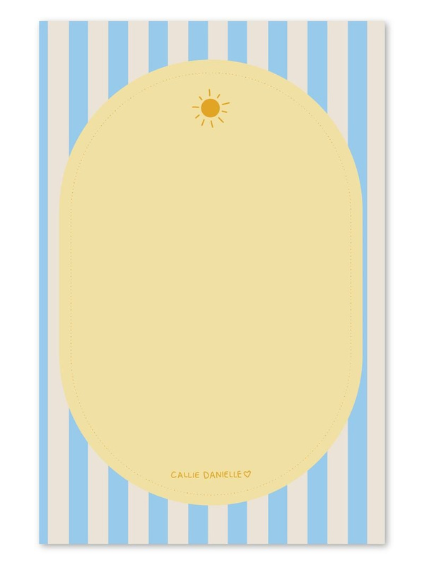 Sunny Striped Coastal-Inspired 4×6 Notepad, 1 of 3