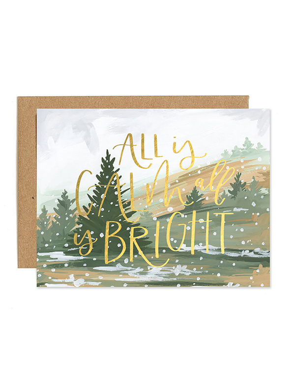 Calm and Bright Landscape Greeting Card, 1 of 1