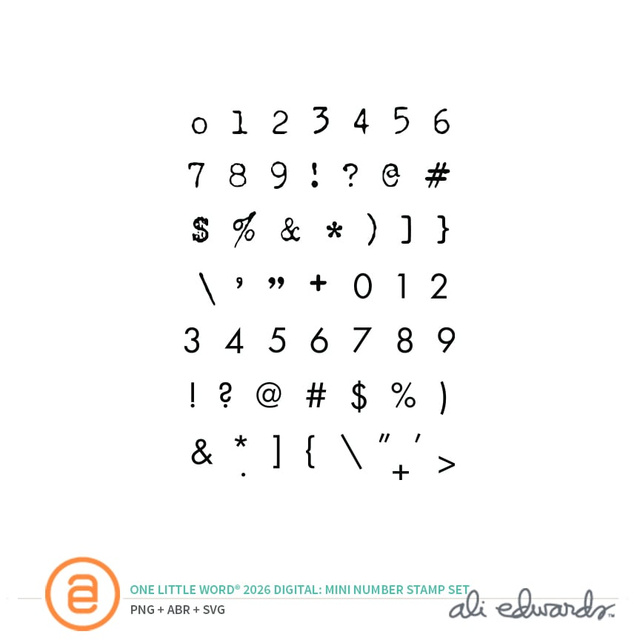 One Little Word® 2026 3×4 Mini Numbers Digital Stamp Set, 1 of 1