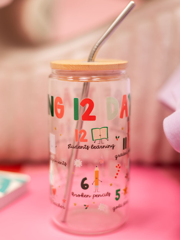 12 Days Of Teaching Christmas Glass Can, 3 of 3