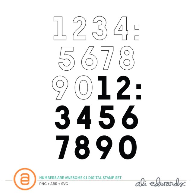 Numbers Are Awesome #1 Digital Stamp Set, 1 of 1